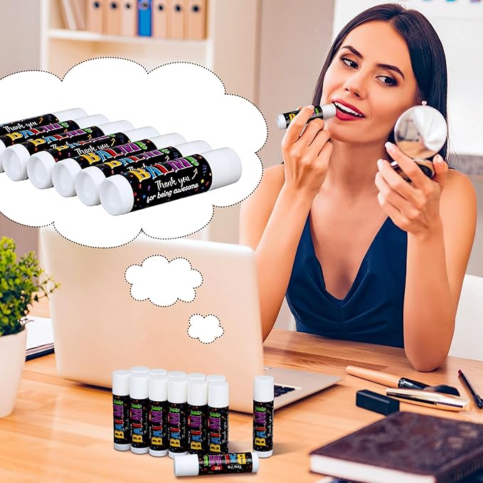 Dunzy 100 Pack Employee Appreciation Gifts Bulk Lip Balms Favors Bulk Small Thank You Gifts Team Appreciation Inspirational Gifts for Women Men Coworkers Staff Teachers Nurses Team-VivaGrace Women