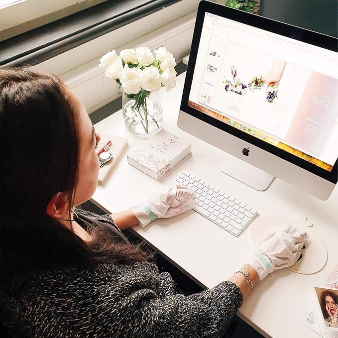 Toi:L Extra Silky Hand Mask 5 Pairs, Korean Moisturizing Gloves for Dry Hands with White Truffle, Green Caviar & Peptides, Repairing and Softening Hand Care Treatment for Aging, Cracked, and Dry Skin-VivaGrace Women