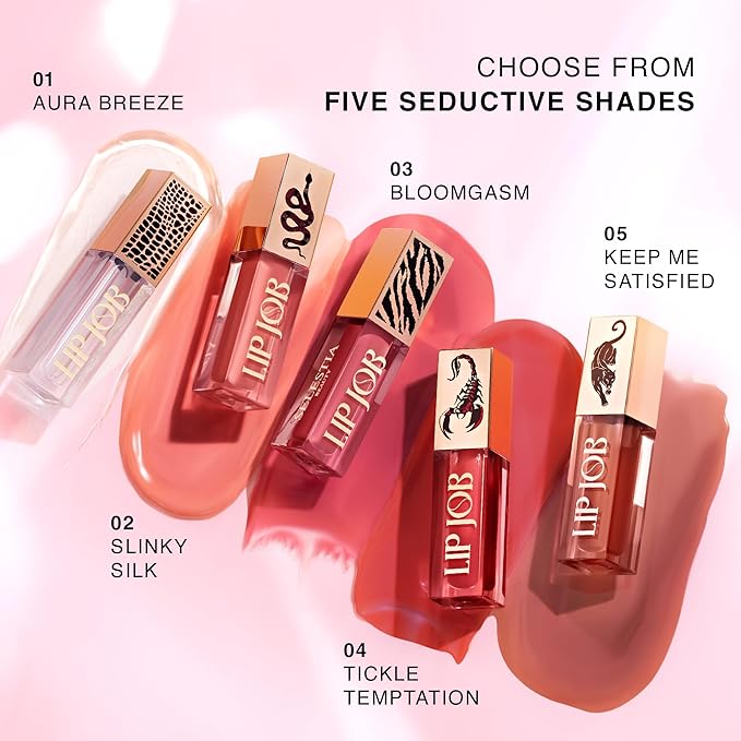 Lip Plumper Gloss Lip Job - Plumping Lip Gloss with Glossy Finish - Lip Pump Gloss with Hydrating & Smoothing Formula - 0.14 Fl Oz (Bloomgasm)-VivaGrace Women