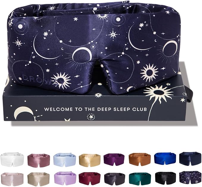DROWSY Silk Sleep Mask. Face-Hugging, Padded Silk Cocoon for Luxury Sleep in Total Darkness. (Cosmic Energy)-VivaGrace Women