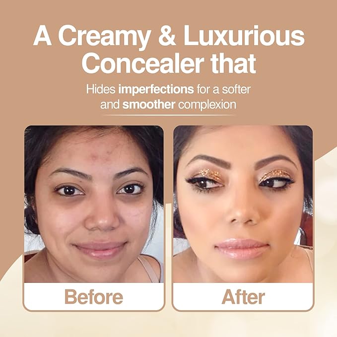 Frankie Rose Cosmetics Our Lil’ Secret Concealer – Sweat-Proof & Matte Under Eye Concealer, Long Lasting Concealer Full Coverage For Fine Lines, Dark Circles & Hide Imperfections - Chai-VivaGrace Women