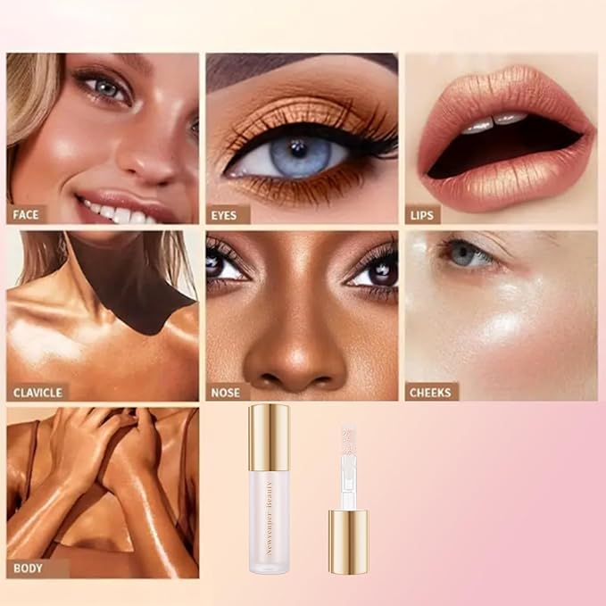 Face Blush+ Face Highlighter+ Face Contour with Brush Liquid Blush, Liquid Highlighter, Liquid Contour Long Lasting & Smooth Creamy Formula Lightweight Blush, Illuminator, Contour-VivaGrace Women