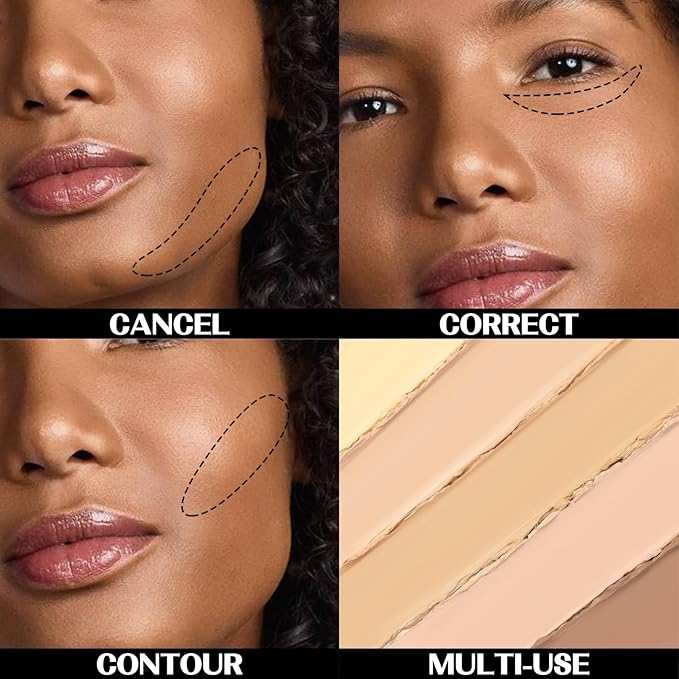 5 In 1 Multi-Use Correcting Concealer Palette,Waterproof Long Lasting Contour Palette,Professional Creamy Concealer Kit for Women,Easy to Create Full Coverage and Natural Finish.#4-VivaGrace Women