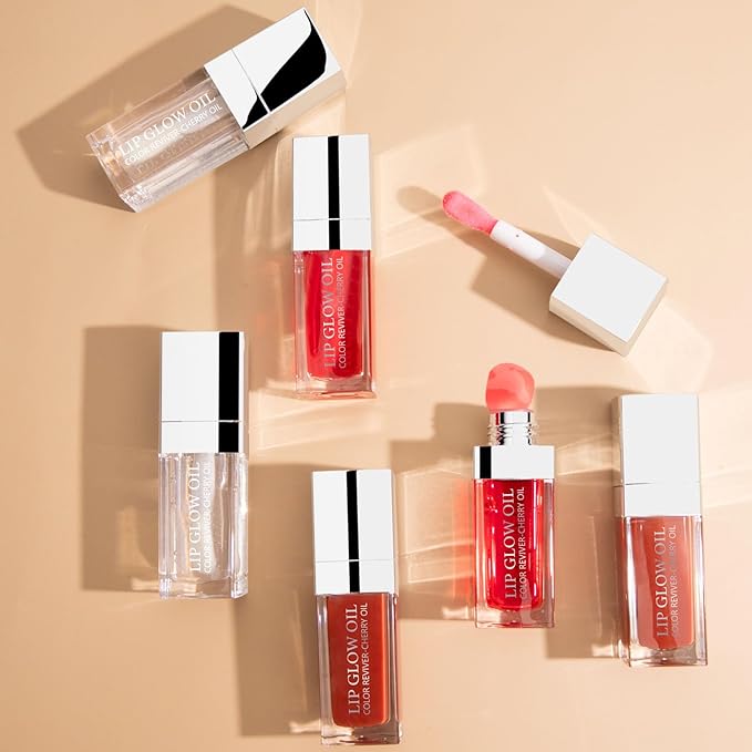 Lip Glow Oil Long Lasting Plumping Transparent Lip Balm Moisturizing Lip Oil Repairing Lip Lines and Prevents Dry Cracked for Lip Care and Dry Lips (Set-C)-VivaGrace Women