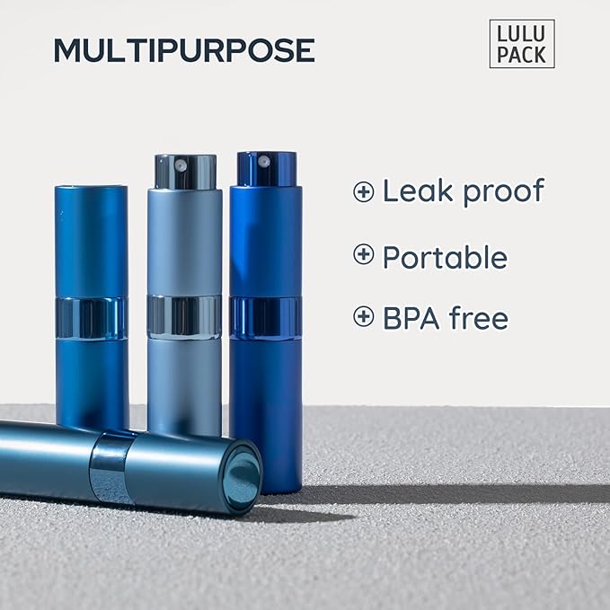 Travel Perfume Bottle Refillable - Cologne Spray Atomizer Mini - Small Travel Size Sprayer Empty for Refill Sample Container - Portable Fragrance Decant Dispenser for Men Women 8ml 4PCS Blue-VivaGrace Women