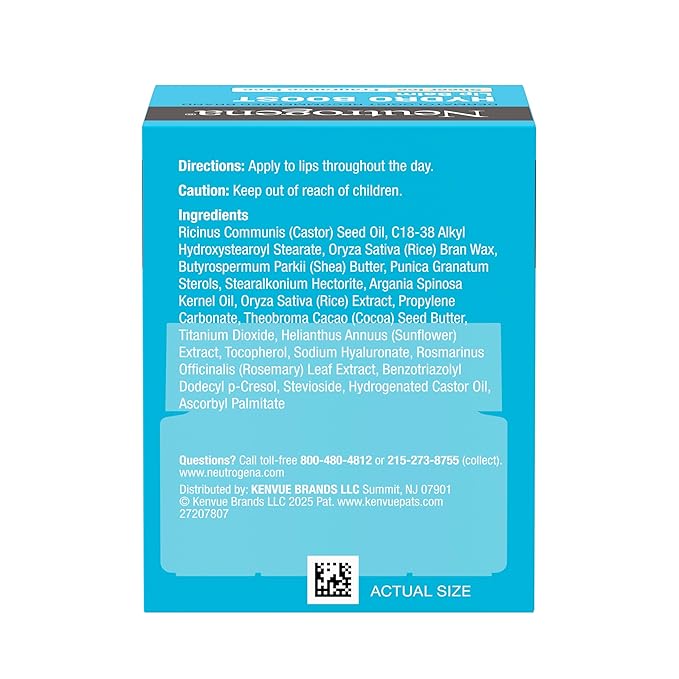 Neutrogena Hydro Boost Hyaluronic Acid, Unscented Lip Balm Leaves Lips Feeling Hydrated, Sheer Ice Nude Lip Balm with a Sweet Sugar Flavor, Fragrance Free, 0.5 oz (Pack of 2)-VivaGrace Women