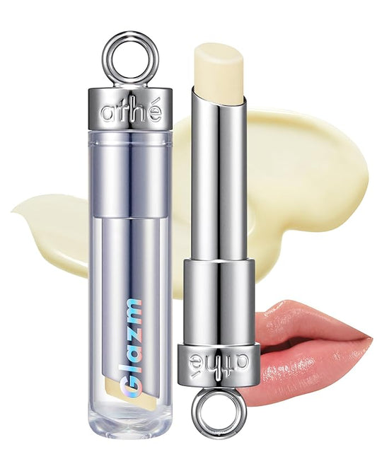 ATHE Glazm Lipbalm Stick - Vegan Glow Korean Lip Balm - Plumping, Volumizing & Highly Pigmented Lipstick - Soft Melting, Buildable Formula - Plant-Derived, Cruelty-Free, 0.12oz. (00 Thrilling)-VivaGrace Women