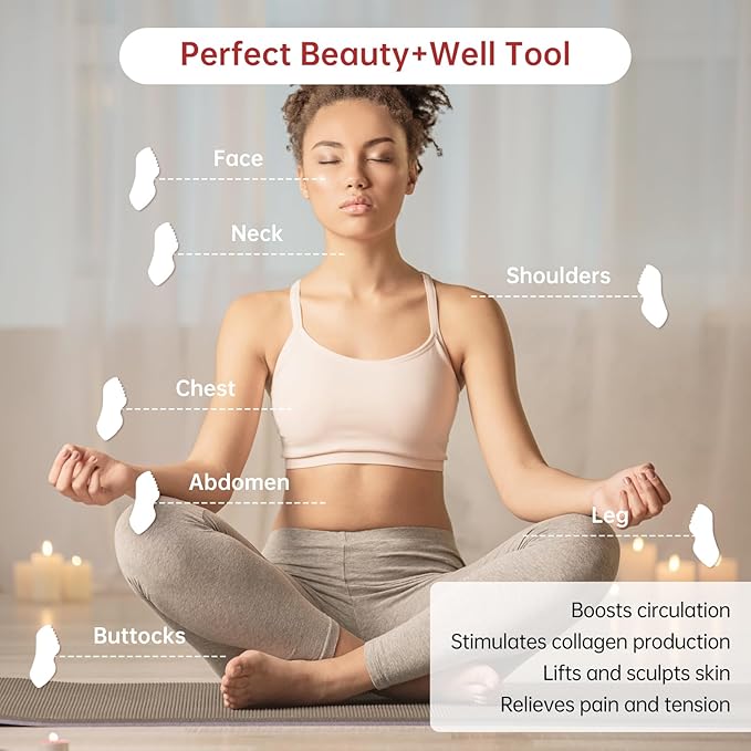 Stainless Steel Gua Sha Facial Tools, Face Comb & Massager Metal Gua sha Tool for Blood Circulation & Lymphatic Drainage, Body and Face Gua Sha Stone for Tighten Skin-VivaGrace Women