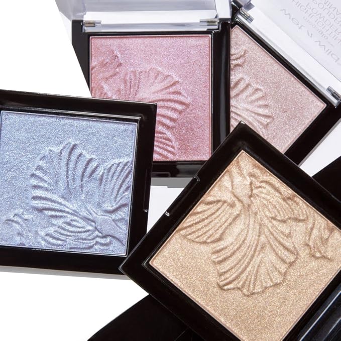 wet n wild MegaGlo Highlighting Powder, Highlighter Makeup, Shimmer Glow, Pink Rose Gold Blossom Glow