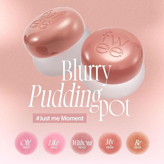 Lip&Cheek Blurry Pudding Pot | Just me Moment - Oh! | Makeup Blush, Buildable Lightweight, Multi-Use Soft Matte Finish | 5g-VivaGrace Women