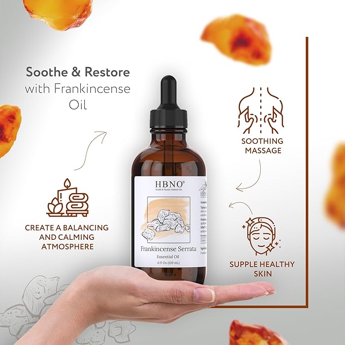 HBNO California Bottled Frankincense Essential Oil (Serrata) 4 fl oz (120ml) - Natural & Premium Grade Frankincense Oil Essential Oil,-VivaGrace Women