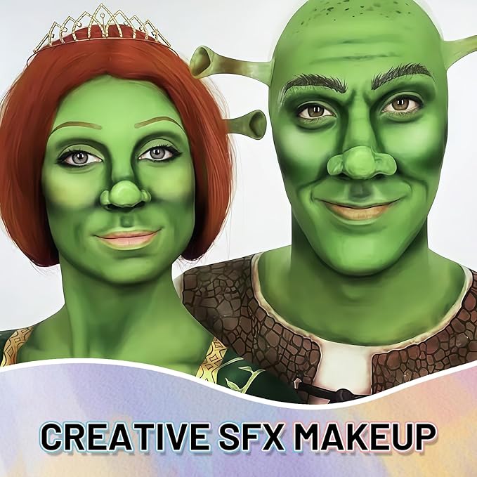 Light Green Water Based Face Body Paint for St. Patrick’s Day,2.37 OZ Large Tube Full Coverage Face Paint for Cosplay Monster Hulk Witch,Washable Green Body Painting Adult Halloween SFX Makeup-VivaGrace Women