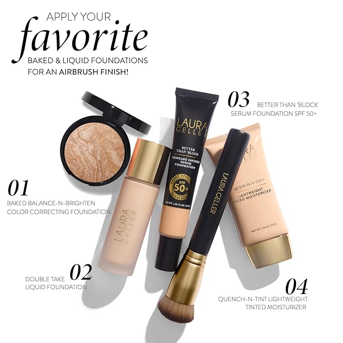 LAURA GELLER NEW YORK Full Coverage Foundation Blending Brush for All Face Makeup & Foundation-VivaGrace Women