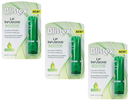 Blistex Lip Infusions Soothe Lip Moisturizer 0.13 Ounce (3 Pack)-VivaGrace Women