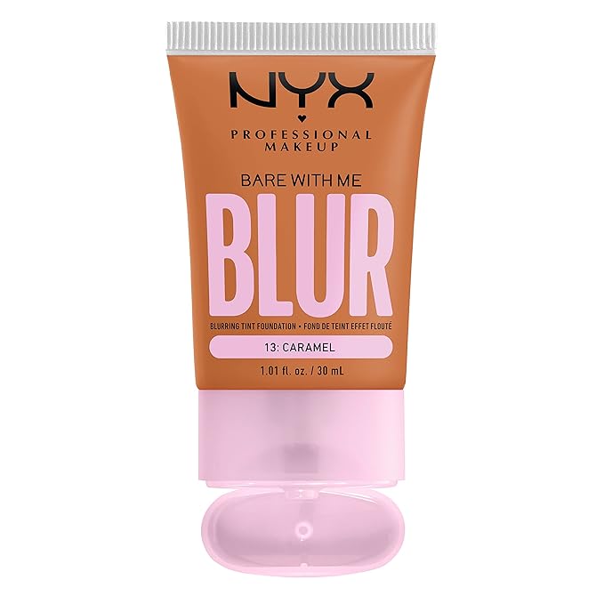 NYX PROFESSIONAL MAKEUP Bare With Me Blur Skin Tint Foundation Make Up with Matcha, Glycerin & Niacinamide - Caramel-VivaGrace Women
