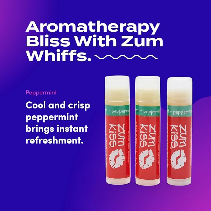 Zum Peppermint Kiss Stick (Pack of 3) with Certified Organic Sunflower Seed Oil, Beeswax, Shea Butter, Pure Essential Oils, Candelila Wax, Vitamin E and Honey, 0.15 oz-VivaGrace Women