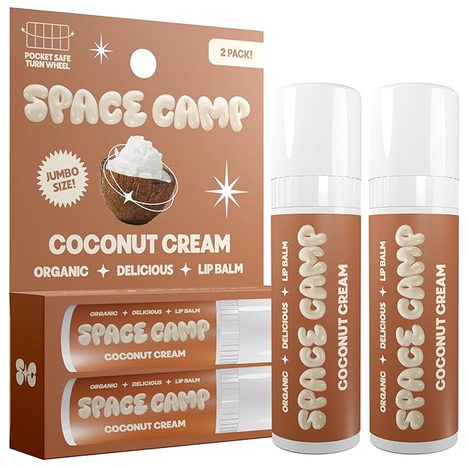 Wellness Jumbo Lip Balm - Coconut Cream Organic Flavored Balm (2 Pack)-VivaGrace Women