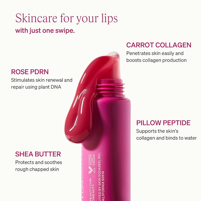 LipLock Jelly Serum for Dry Lips, Long-Lasting, Hydrating, Plumping, Glossy Mask with Rose PDRN, Carrot Collagen, Pillow Peptide, Moisturizing Tinted Lip Balm. (Grape Crush)-VivaGrace Women