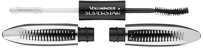 L'Oreal Paris Cosmetics Voluminous Superstar Mascara, Washable, Blackest Black, 0.41 Fl. Oz, 1 Count