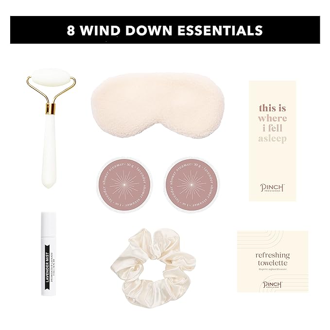 Pinch Provisions Be Kind UnWind Kit, Includes 8 Luxury Self Care and Spa Beauty Essentials, Perfect for Birthday Present, Self-Care Nights, Bachelorette, Christmas or Slumber Party Gift-VivaGrace Women