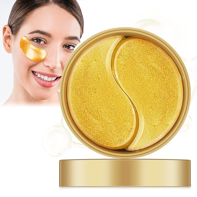 Under Eye Patches 60 Pcs,Gold Eye Mask,Puffy Eyes & Dark Circles Treatments,Improve Reduce Smooth Wrinkles,Fine Lines and Under Eye Bags,Hydrating & Moisturizing,Firm Eye Skin Care for Women and Man-VivaGrace Women