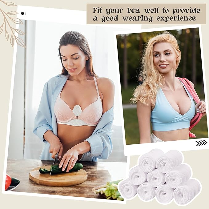 Boyiee 9 Pcs Cotton Bra Liners 3 Layer Reusable Washable Under Breast Sweat Absorber Pads for Woman-VivaGrace Women