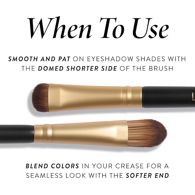LAURA GELLER NEW YORK Dual-Ended Eyeshadow Brush - Domed Shader & Blending Brush for Baked and Pressed Eyeshadow Application - All Over Eye Makeup Brush-VivaGrace Women