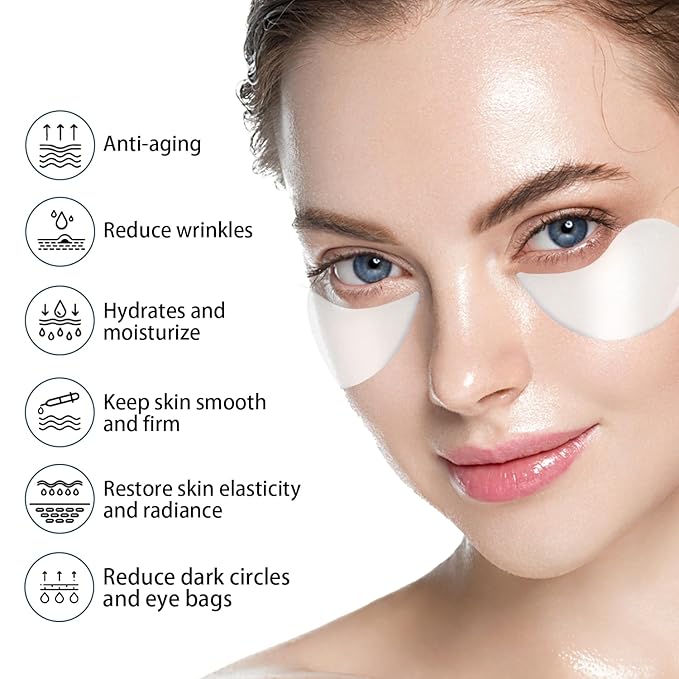Advanced Snail Hydrogel Eye Patch 60 Patches, Gel Serum Mask, Undereye Treament, Fine Lined, Puffy Eyes, Refresh, Hydrate, Paraben free, Phthalates free, Skincare-VivaGrace Women