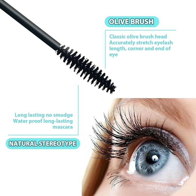 Blackthrives Mascara Liquid Lash Extensions Cosmetics, Premium Waterproof Smudge-Proof Natural No Clumping Thick and Volumising & Lengthening Lasting All Day (Rich Black）