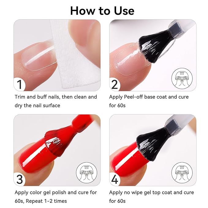 Makartt Peel Off Gel Base Coat: 15ML UV Peelable Base for Gel Nail Polish, Press-On, Nail Tips – Easy Removal, No Soak-Off, UV LED Lamp Required, for Beginners Thin Nails-VivaGrace Women
