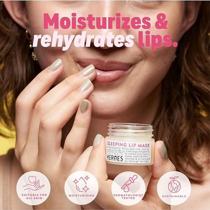 Handmade Heroes 100% Natural Coconut Lip Exfoliator & Lip Mask Gift Set - Gentle Exfoliant Sugar Lip Polish & Moisturizer for Chapped & Dry Lips-VivaGrace Women