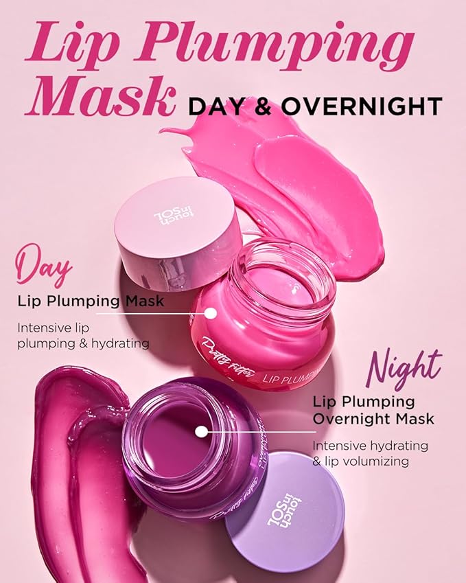 Touch in Sol Pretty Filter Overnight Lip Plumping Mask - Korean Lip Treatment Mask for Dry and Cracked Lips - Lip Volumizing and Intensive Nourishing with Shea Butter - Fig and Vanilla Scent-VivaGrace Women