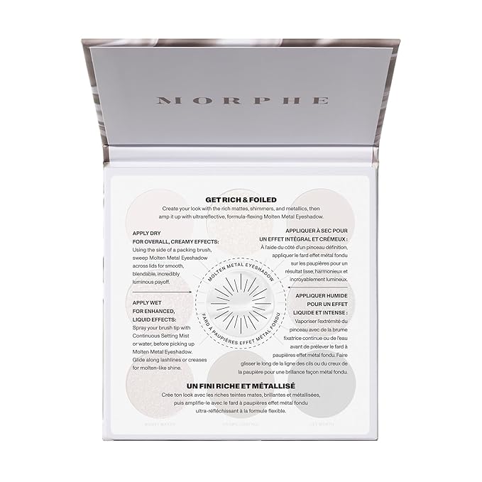 Morphe Rich & Foiled Artistry Palette - Foil-Effect Smokey Eyeshadow Palette with Matte, Shimmer & Foil Finishes - Rose, Brown & Silver Eyeshadow with Luminous Payoff - Going Platinum (0.35 oz)-VivaGrace Women