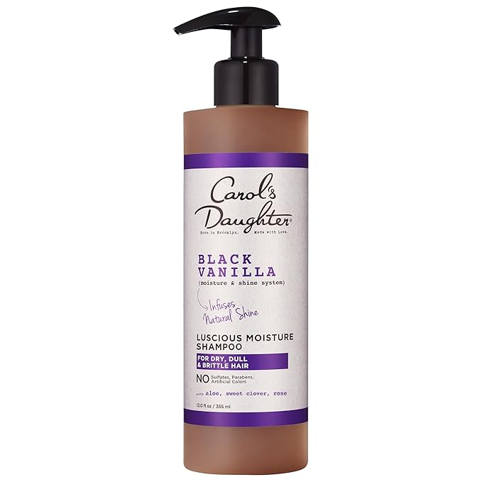Carol's Daughter Black Vanilla Moisture Sulfate Free Shampoo for Curly, Wavy or Natural Hair, Moisturizing Hair Care for Dry, Damaged Hair, 12 Fl Oz-VivaGrace Women