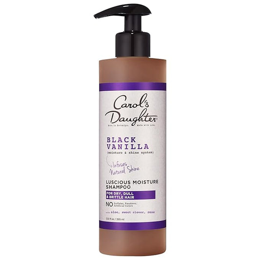 Carol's Daughter Black Vanilla Moisture Sulfate Free Shampoo for Curly, Wavy or Natural Hair, Moisturizing Hair Care for Dry, Damaged Hair, 12 Fl Oz-VivaGrace Women