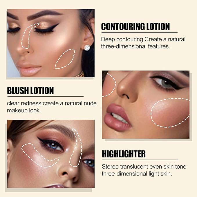 Contour Beauty Wand, Liquid Face Concealer Contouring Highlighter Blusher Stick with Cushion Applicator, Long Lasting Smooth Natural Matte Finish, Lightweight Blendable Super Silky Cream Contour Stick (03# Blush Peach)-VivaGrace Women