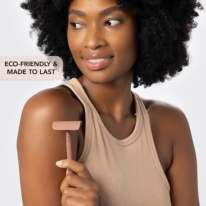 Kitsch Double Edge Safety Razors for Women and Men, Long Metal Handle and Stainless Steel Single Blade Razor with 5 Double Edge Refills, for Shaving and Travel Essentials - Terracotta-VivaGrace Women