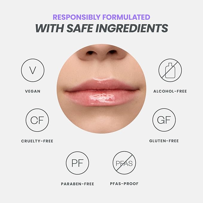 Wonderskin Lip Oil Rehab Serum - Tinted Lip Oil, Hydrating, Moisturizing, and Non-Sticky Coral Pink Tint Serum for Dry Lips (Lover)-VivaGrace Women