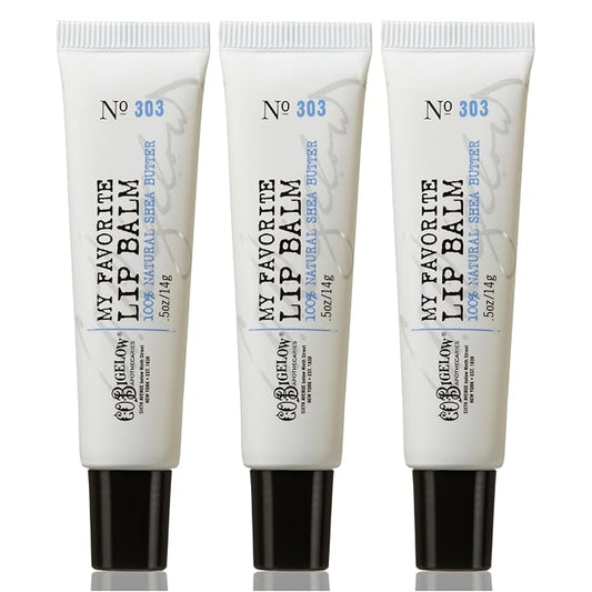 C.O. Bigelow My Favorite Lip Balm Trio, Lip Balm Tubes for Dry Lips, Moisturizing Lip Care with Shea Butter, Bulk Lip Balm 3 Pack, 0.5 oz Each-VivaGrace Women