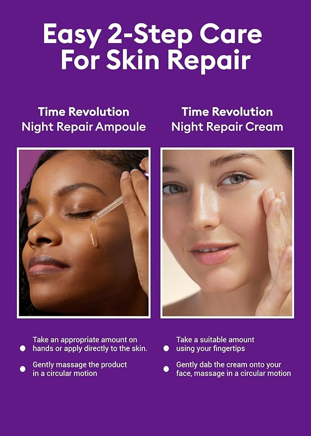 MISSHA Time Revolution Night Repair 5X Gift Set Night Repair Ampoule and Cream 5X, The First Essence 5X for Youthful, Glowing Skin-VivaGrace Women