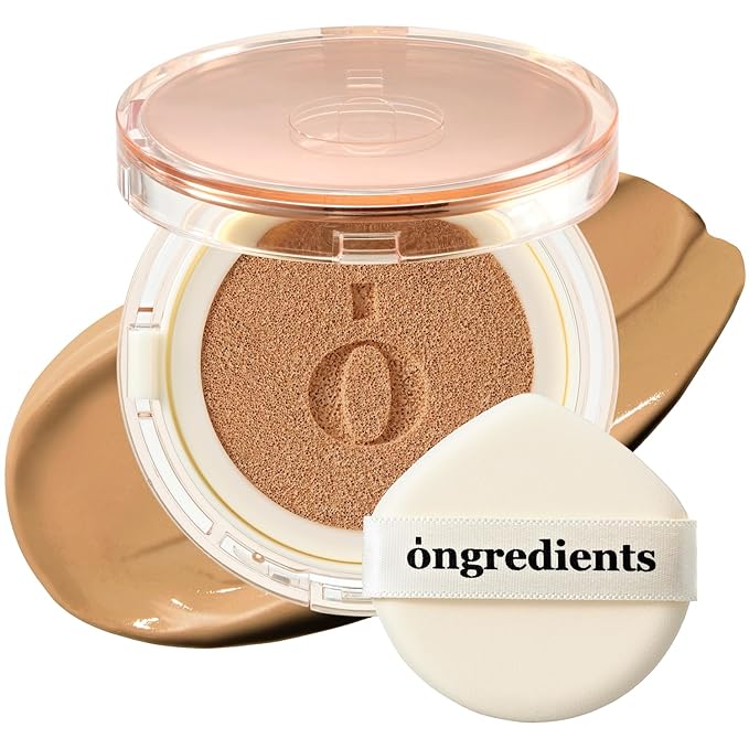 Skin Barrier Glow Cover Cushion, All-day Coverage, Glow Finish, Lightweight, Skincare-Like Texture, Non-cakey Makeup, Korean Cushion Foundation (#34W Sunset, 0.49 oz)-VivaGrace Women