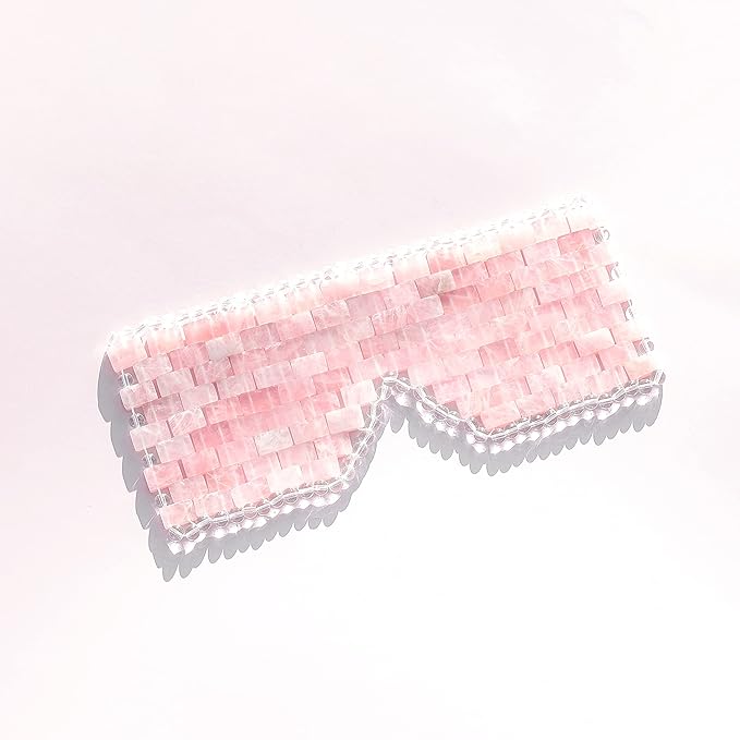 [glowiest] Rose Quartz Eye Mask: 100% Real Stone Eye Mask to improve Fine Lines, Puffiness and Irritation | For Hot & Cold Anti-Aging Therapy-VivaGrace Women