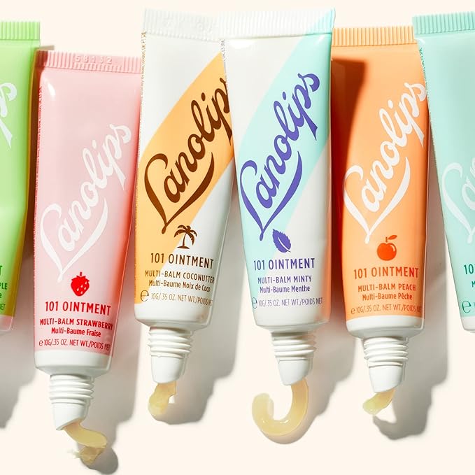 Lanolips 101 Ointment Multi-Balm, Peach - Fruity Lip Balm with Vitamin E Oil and Lanolin for Lip Hydration - Naturally Flavored Lanolin Lip Balm for Very Dry Lips - Dermatologist Tested (.35 oz)-VivaGrace Women