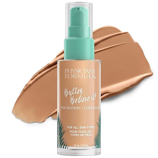 Physicians Formula Butter Believe It! Foundation + Concealer Medium | Dermatologist Tested, Clinicially Tested-VivaGrace Women