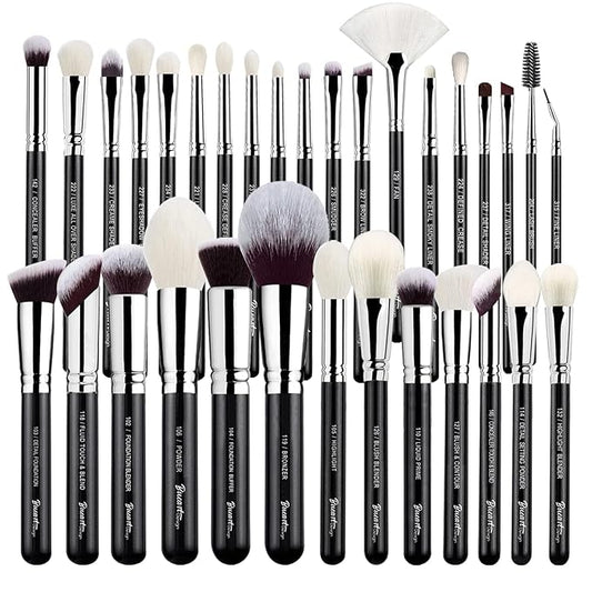 Pro makeup Artist Brushes Set 32Pcs Luxury Goat Hair Horse hair Makeup Brush Set eye and face brushes for every possibility By Bueart Design-VivaGrace Women