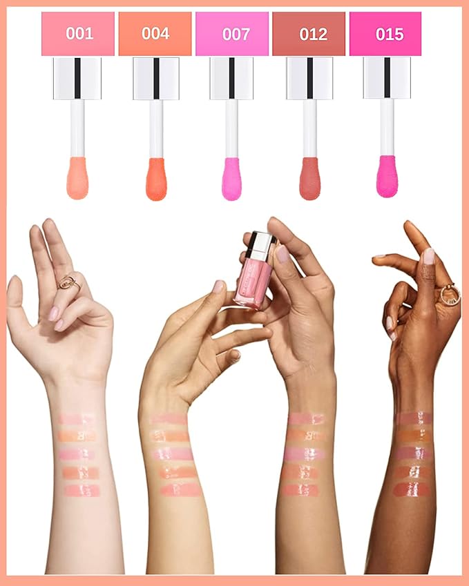 Hydrating Plumping Lip Glow Oil,Tinted Lip Gloss Lip Stain,Glow Reviver Lip Oil,Long Lasting Moisturizing Clear Lip Plumping Oil Tint for Lip Care and Dry Lips,Women's Day Makeup Gift for Women-004-VivaGrace Women