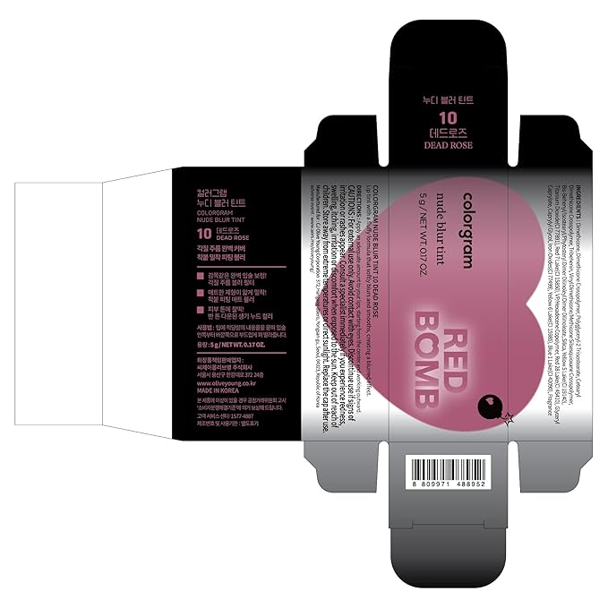 COLORGRAM NUDE BLUR TINT 10 DEAD ROSE | Soft Velvet Matte Liquid Lipstick & Cheek Tint | Lightweight Blurring Tint for a Smooth & Airbrushed Finish | Long-Lasting & Non-Sticky Formula-VivaGrace Women