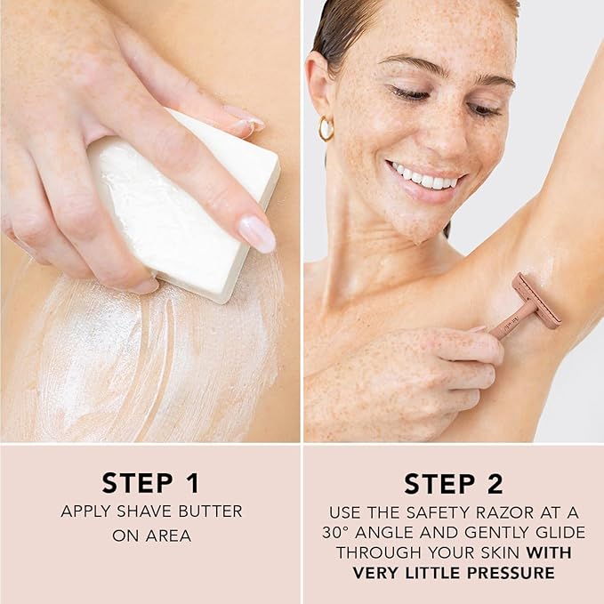 Kitsch Double Edge Safety Razors for Women and Men, Long Metal Handle and Stainless Steel Single Blade Razor with 5 Double Edge Refills, for Shaving and Travel Essentials - Terracotta-VivaGrace Women