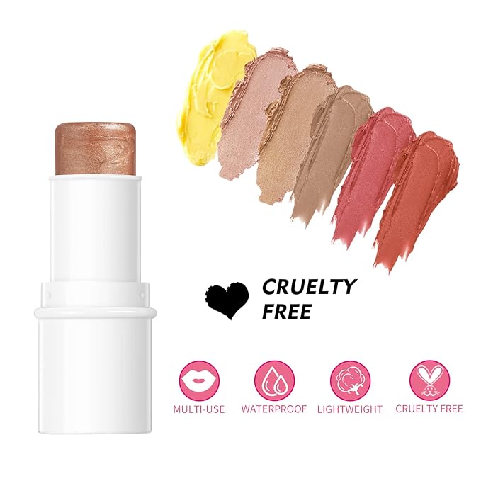 MEICOLY Makeup Sticks Kit, Contour Stick,Blush Stick, Highlight Stick,Facial Repair Bronzer Shading Stick, Cruelty Free Multi Stick Trio Cream Face Blush for Cheeks Lip Eye,02-VivaGrace Women