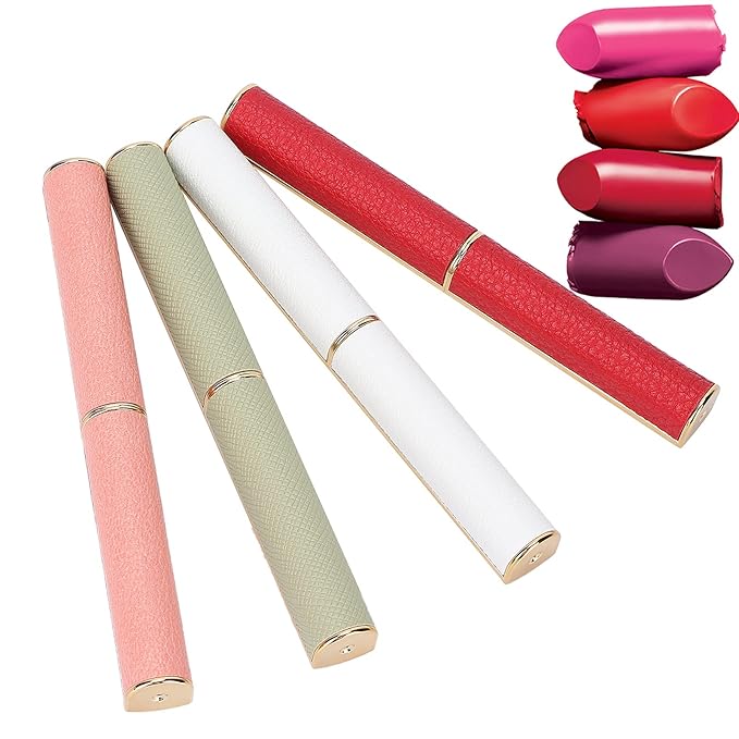 Sonew Empty Lipstick Tubes, 4Pcs Refillable DIY Lip Balm Tube Containers, Reusable Storage Containers Lip Balm Making Kit-VivaGrace Women